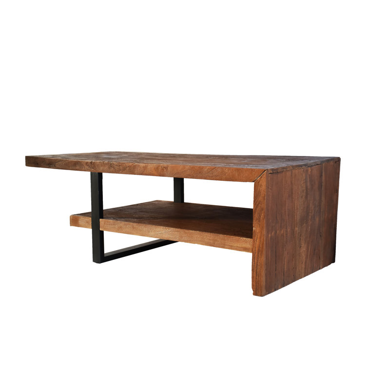 Modern Rustic Solid Wood Coffee Table, 51x23x18