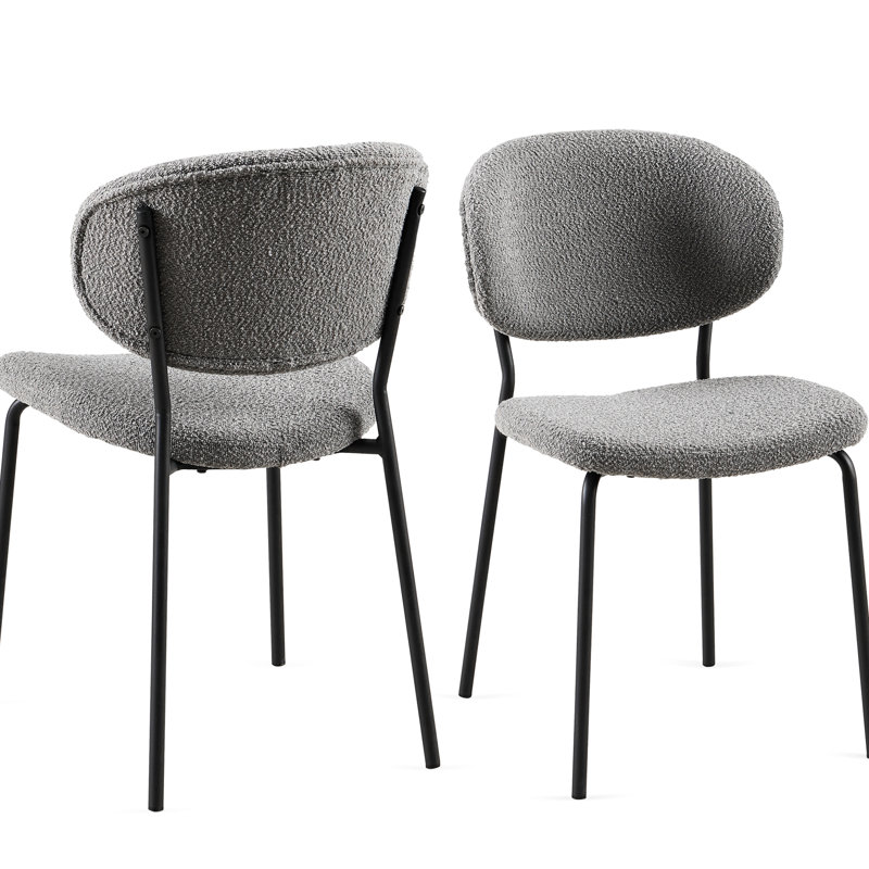 Chaises de salle à manger Grey Boucle, Gris