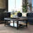 Retro Nut-Brown Solid Wood Rectangular Coffee Table