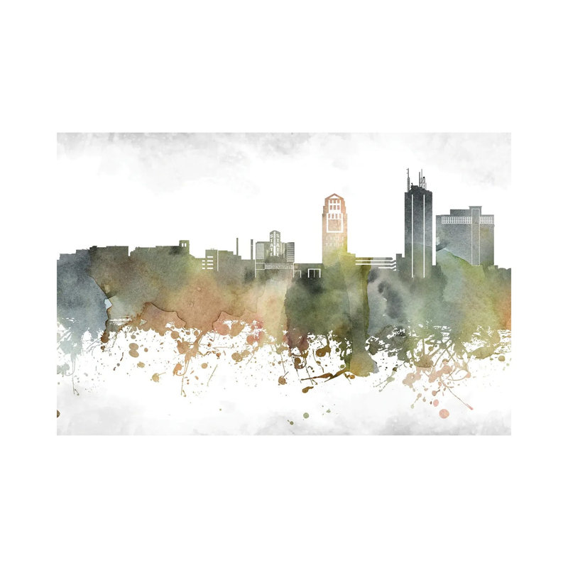 Ann Arbor Skyline 1 Piece Wrapped Canvas Wall Art, 152.5 cm H x 101.5 cm W