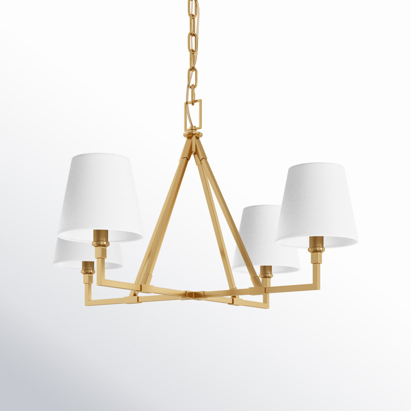 Perth 4 - Light Chandelier, 18.12" H x 31" W x 31" D, Burnished Brass