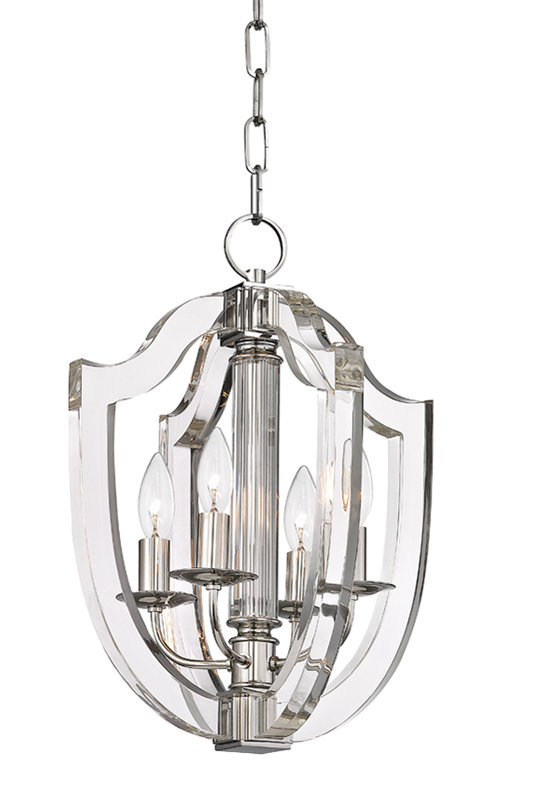 Arietta 4 - Light Chandelier, Polished Nickel, 22" H X 16.5" W X 16.5" D