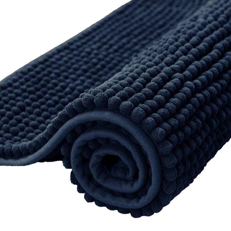 Subrtex Chenille Bathroom Rugs Soft Non-Slip Super Water Absorbing