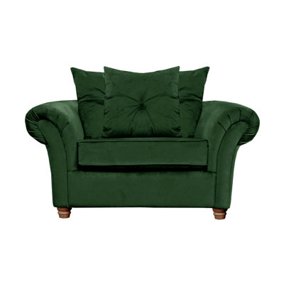 Lila 135cm W Velvet Rolled Arms Loveseat