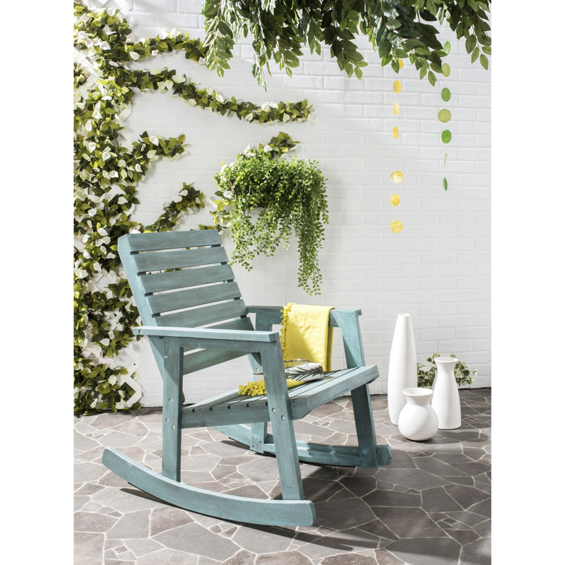 Laci Acacia Outdoor Chair, Beach House Blue