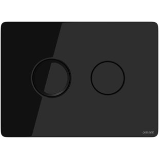 Button pneumatic accento square glass black