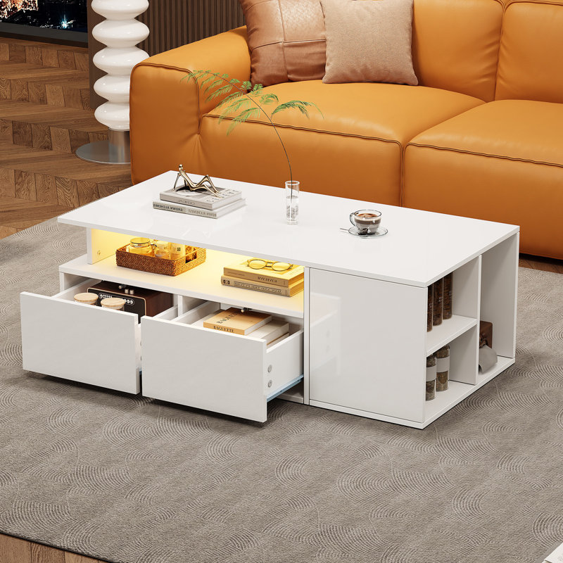 Solid Coffee Table with Storage