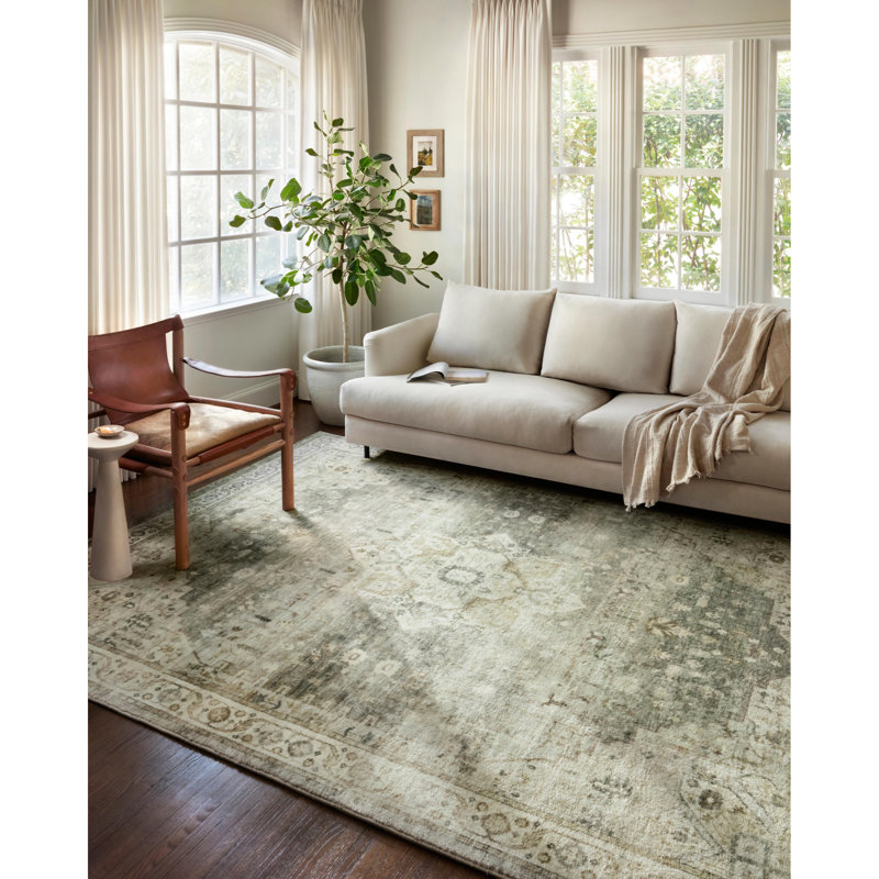 Ernbiorn Oriental Indoor Rug, Square 1'6"