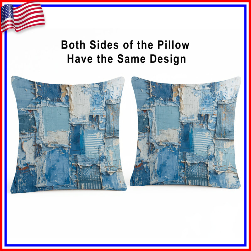 Textured Blue Abstract Double Sided Throw Pillows, 26 x 26 inches