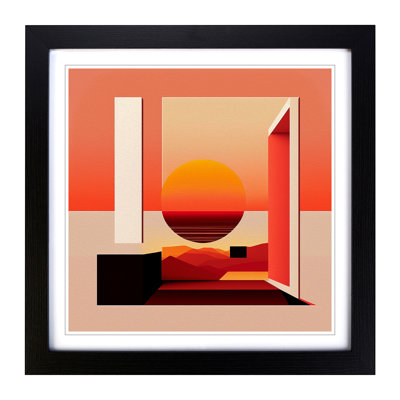 Sunset Suprematism No.2 - Framed Print