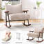 Chaise berçante moderne avec mousse haute - Accent beige pour support de fauteuil en métal-1405797543