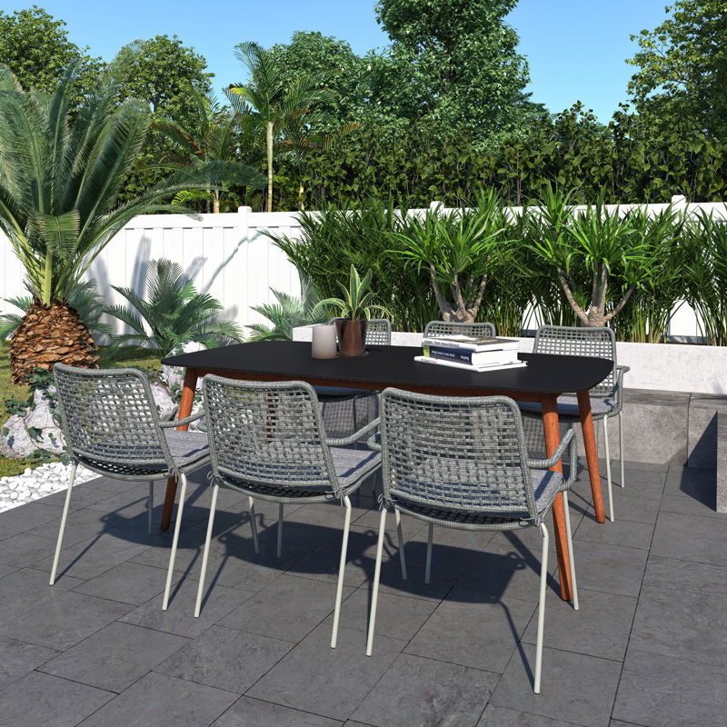Anautica 6 - Person Patio Dining Set with Rectangular Table