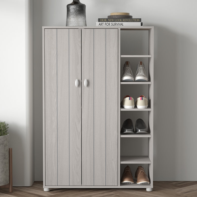 Shoe Storage Cabinet, Warm Grey Oak