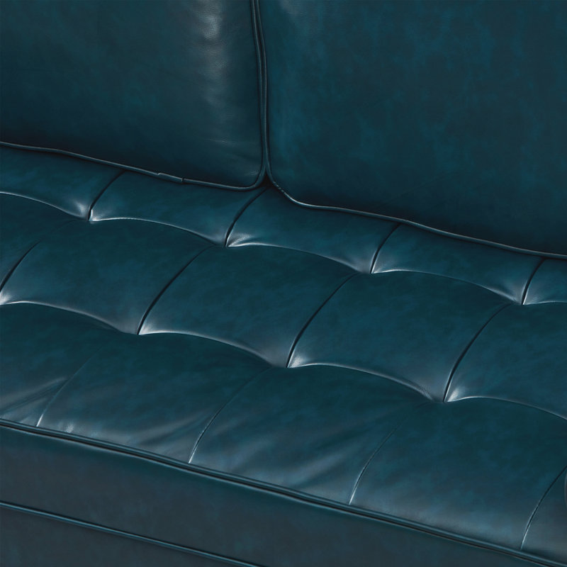 Canapé d'appoint pour salon, appartement et petit espace, Navy Blue Faux Leather