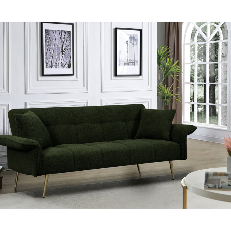 Convertible Bed With 3 Adjustable Postures - 81.3 In. Depth, 31.45 Width, 32.26 Height, Velvet Living Area Bed, Space Saving And Chic