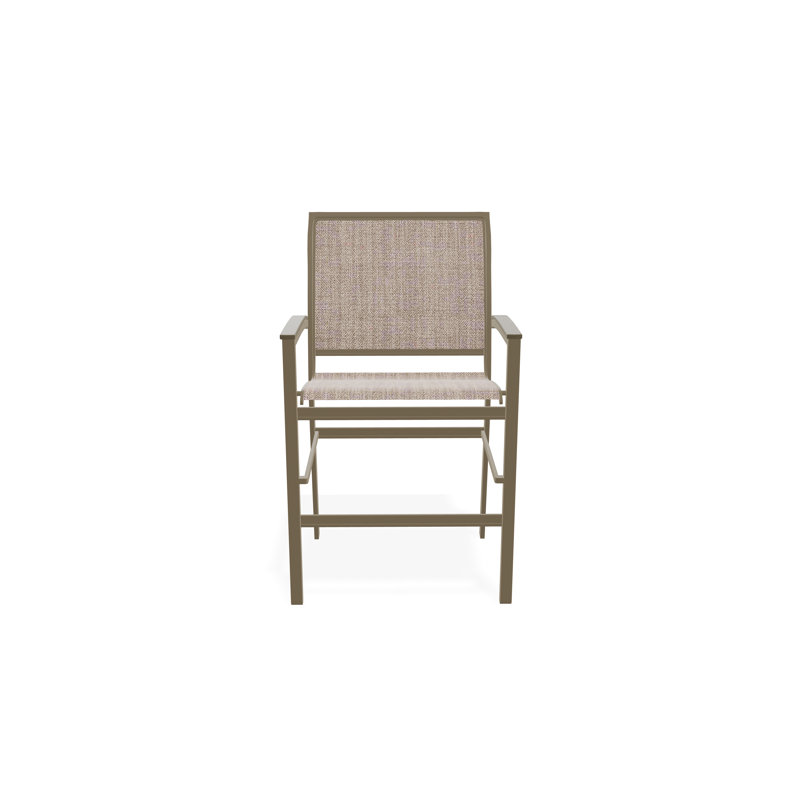 Chaise de café empilable en aluminium Bazza, Bois de plage, Fenouil Augustine Sunbrella®