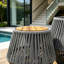 Table d'appoint en bois d'acacia avec base en corde beige-1471569777