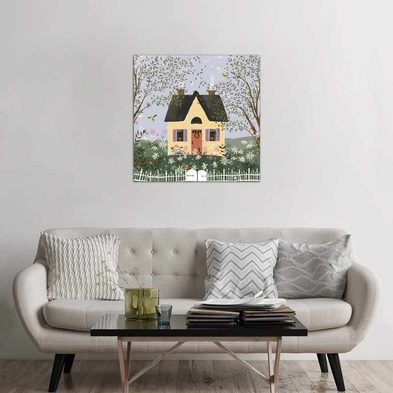 Yellow House On A Hill by Joy Laforme - Wrapped Canvas Print, 93.98cm H x 93.98cm W x 3.81cm D