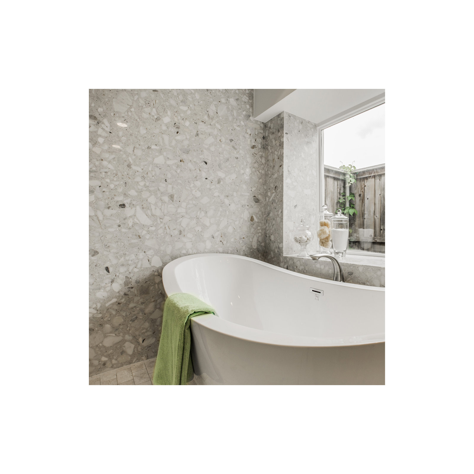 Agglo 24" x 24" Honed, New Bianco Scato