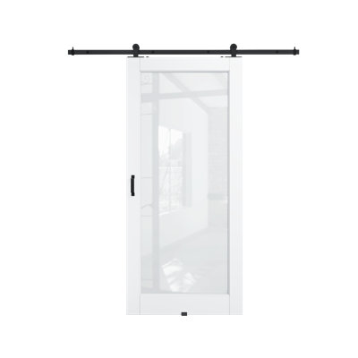 Surface de 36 po x 80 po 1 po avec dalle de porte blanche préfinie avec toute la quincaillerie de porte de grange