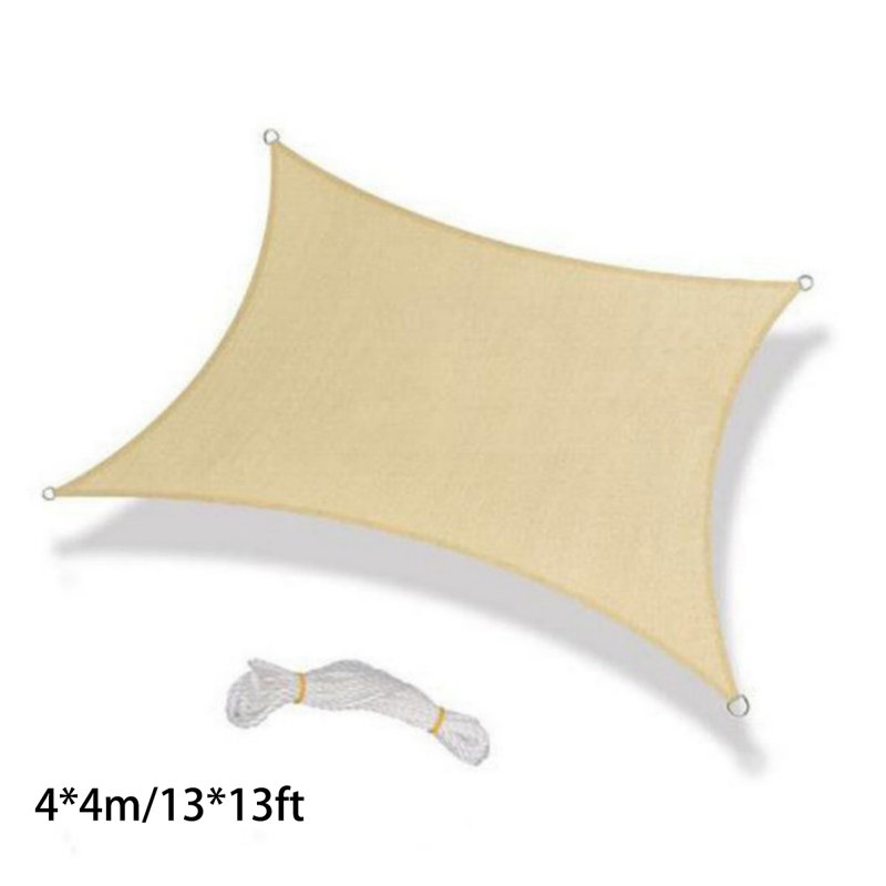 Outdoor Sun Shade Sail, Square Canopy Sail Shade Cover Uv Block Permeable Sunshade For Patio Backyard