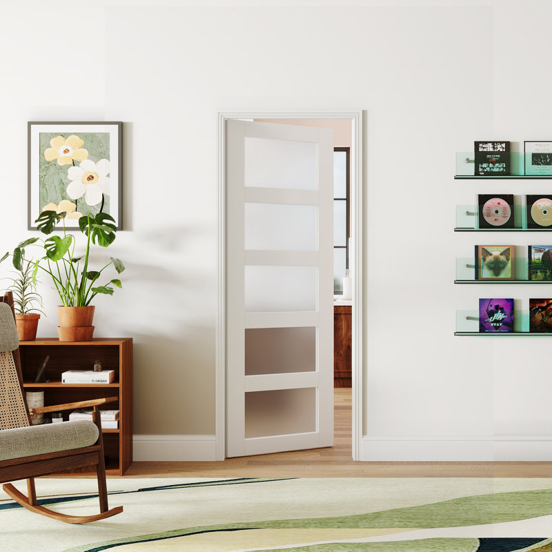 Portes intérieures à garde-manger intérieures avec garde-corps en verre givré standard (sans poignée ni cadre), 24 po x 80 po