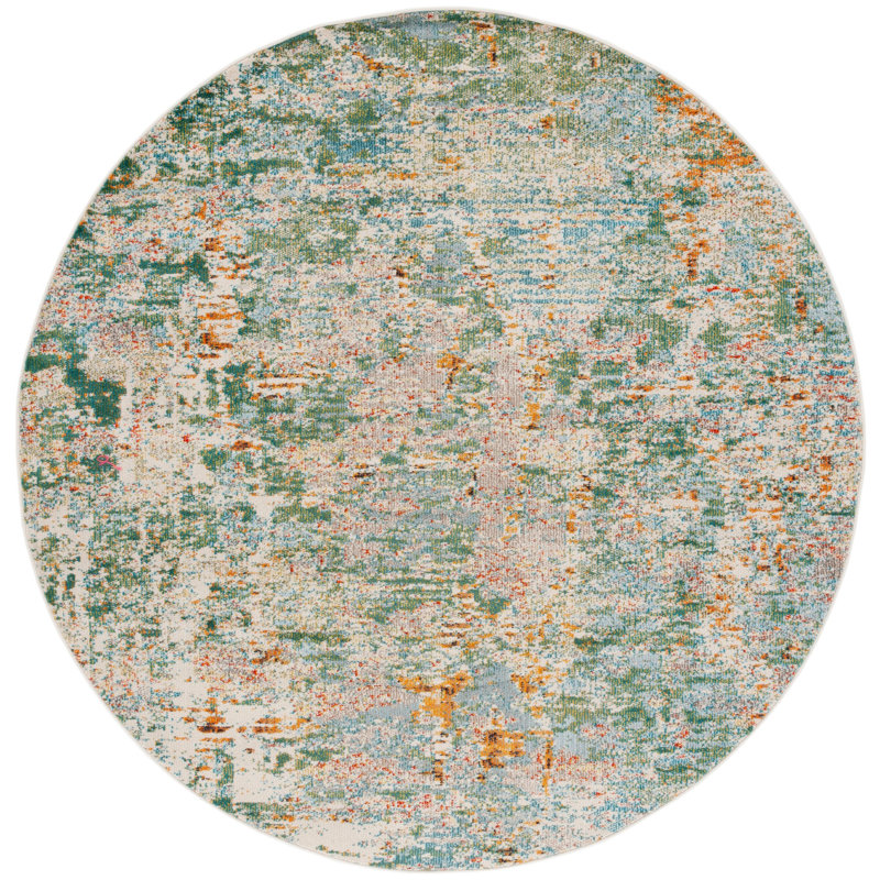 Madison Performance Abstract Rug, Round 6'7"