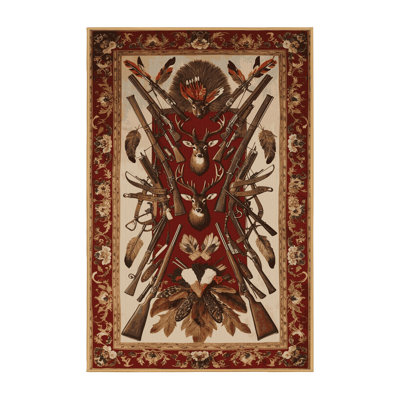 Machine Washable French Brown Area Rug
