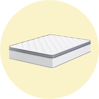 White pillow-top mattress with quilted cover