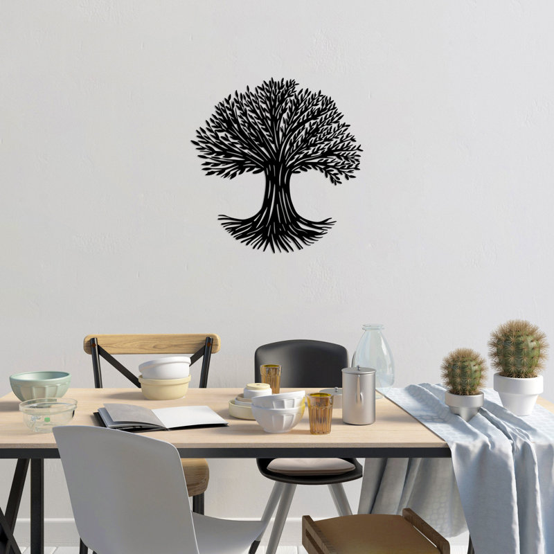 Stylish Decorative Metal Wall Accessory, Black, 26.4 x 26.8 inches | 100% Metal Construction, Thickness: 0.06 inches | Perfect for Home or Office Decor, Durable and Elegant Design, Easy Wall Mounting