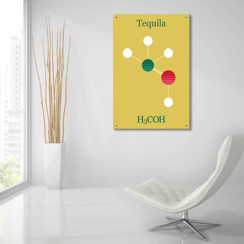 'Tequila Molecule' by Epic Portfolio, Acrylic Glass Wall Art, 36" H x 24" W x 0.2" D