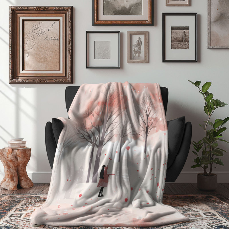 Duo rose - couverture sherpa de qualité supérieure 1 pièce, L 50 po x L 60 po