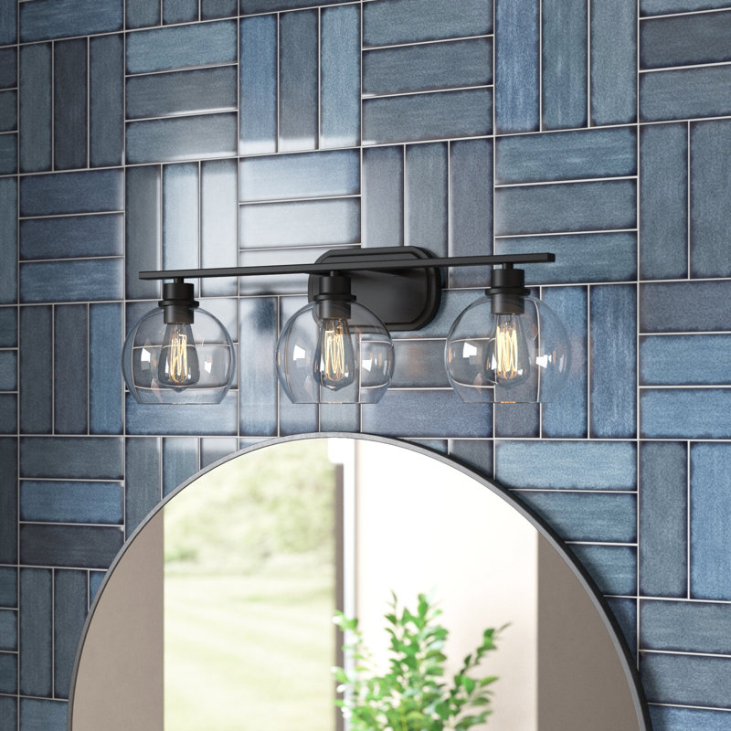 Gardiner Dimmable Vanity Light, Matte Black, Clear
