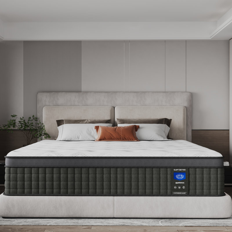 10/12/14 Inch Mattress Hybrid Mattress Euro Top With Gel Memory Foam Motion Isolation Individually Wrapped Pocket Coils Pressure Relief Mattress