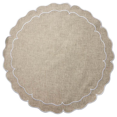 Linho Placemat: Scalloped Round Placemat 