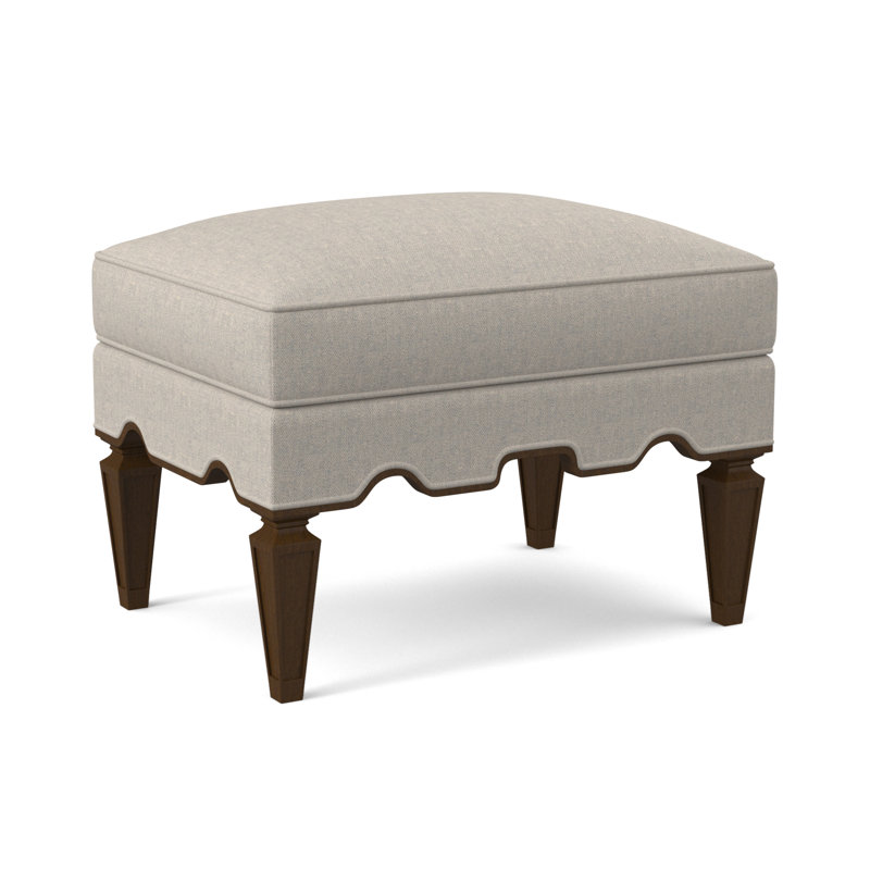 Palm Ottoman, American Walnut, Margaret Tangelo Polyester Blend