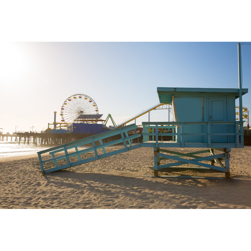 Santa Monica Beach by LUNAMARINA - Wrapped Canvas Print, 30cm H x 46cm W x 3.8cm D