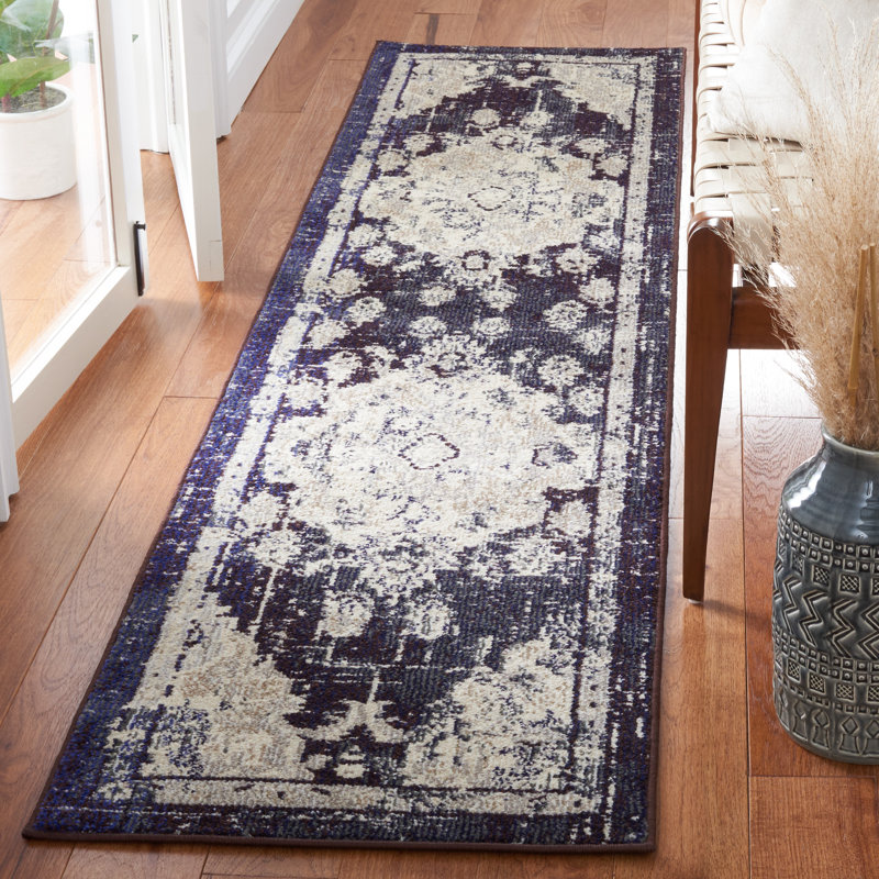 Tapis oriental mauve / beige, Tapis de couloir 2 pi x 8 pi