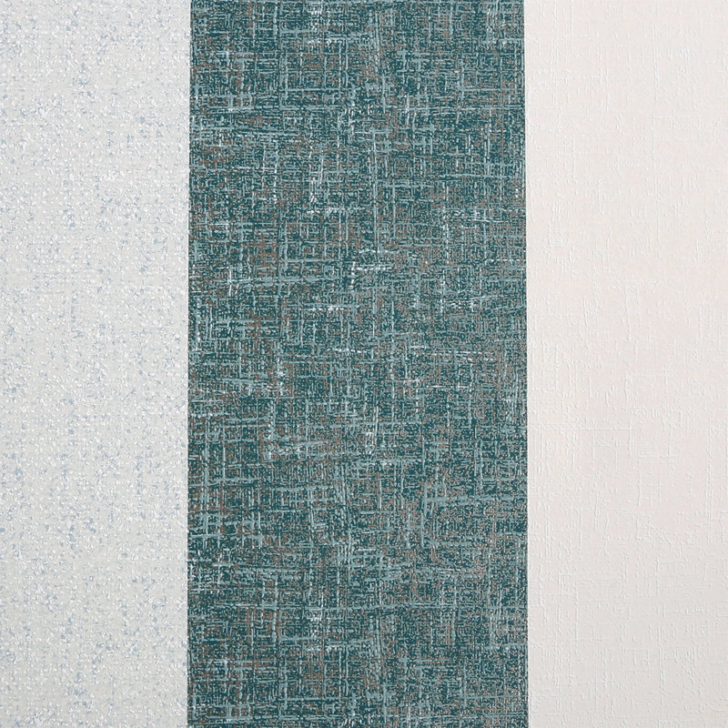 Papier peint à rayures Meadow, Bleu sarcelle / or rose