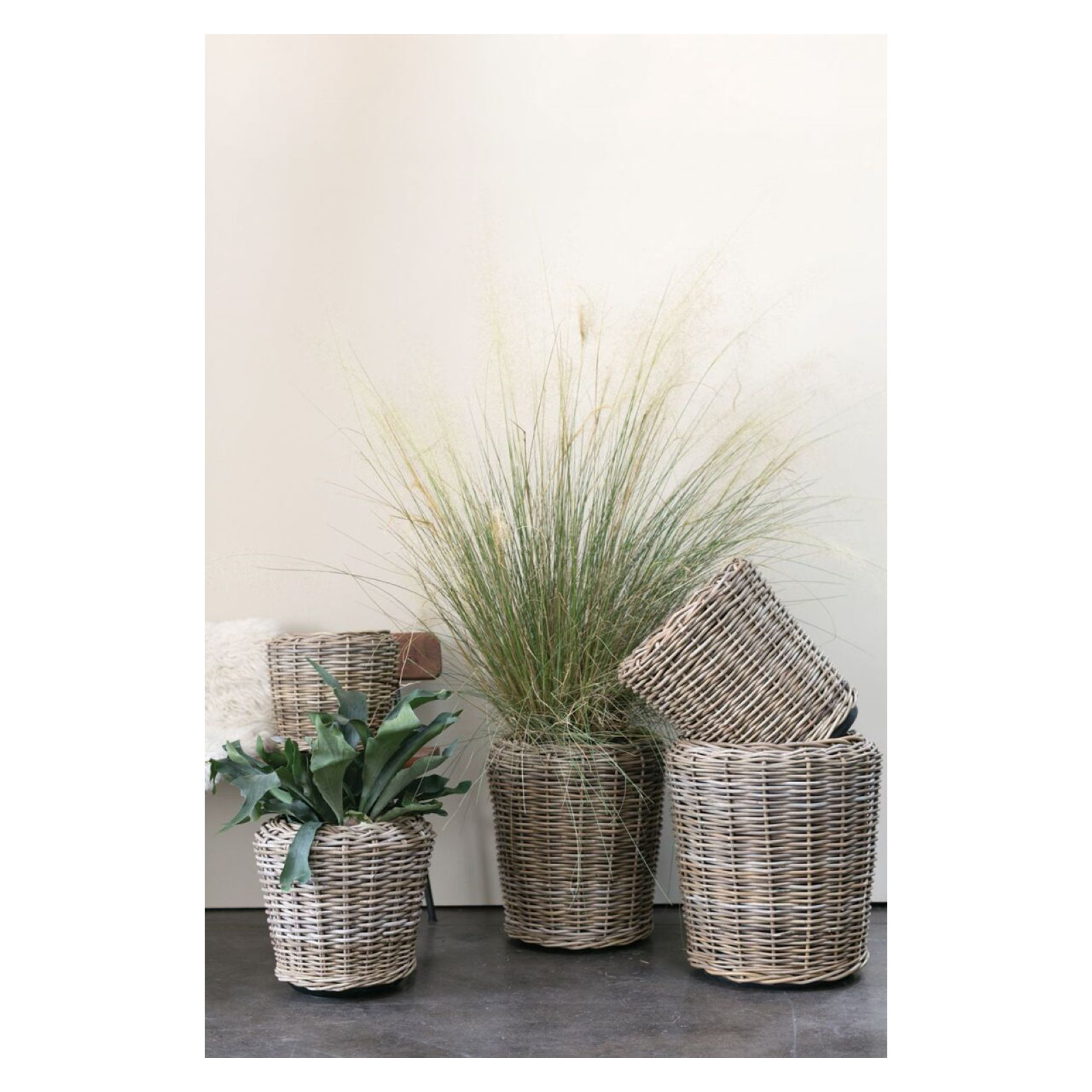 Handmade Cachepot, 11.75" H x 13.25" W x 13.25" D
