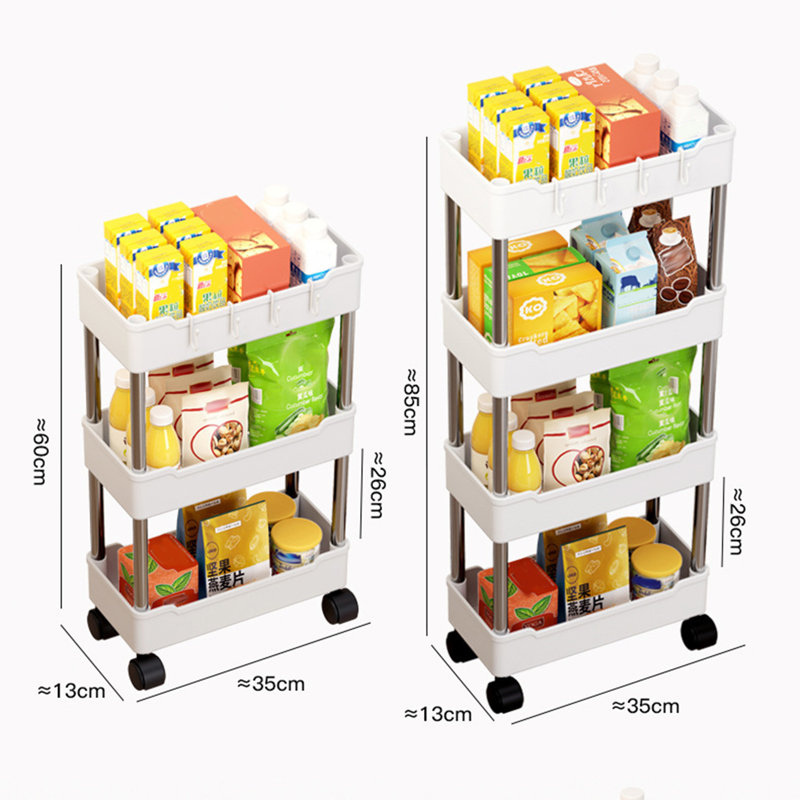 Utility Rolling Storage Cart Trolley with Lockable Wheels Large Capacity Multiple Layers Design