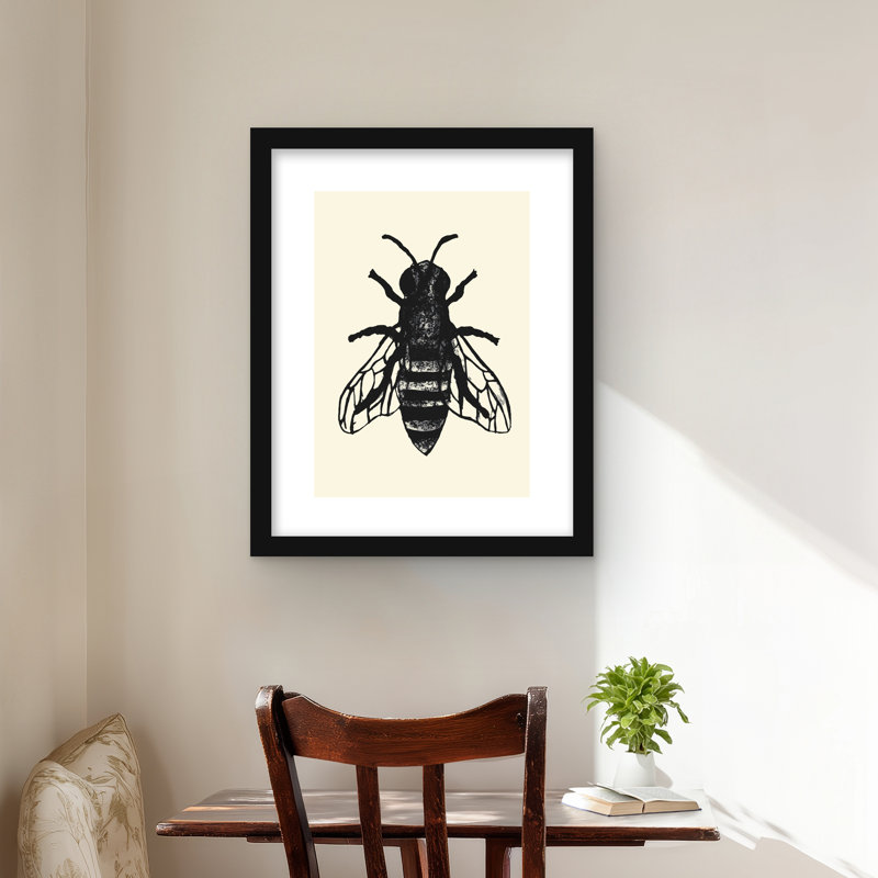 Bee Framed Matted Print | Insect Animals Home Decor