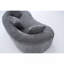 Canapé en forme de croissant, conception moderne à dossier bas avec coussins profonds, grand canapé à deux places rempli de mousse et ne nécessitant aucun assemblage (tissu chenille gris)-128776856