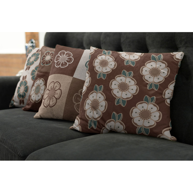 Housse de coussin Abstract, 16 po x 16 po, Brun / beige