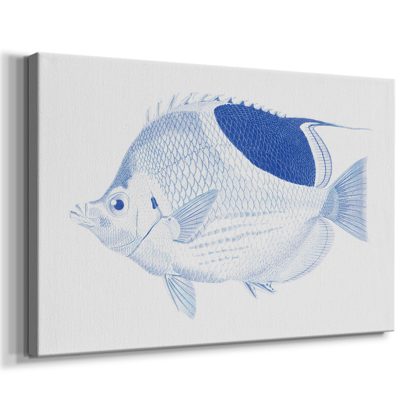 Poisson tropical bleu et blanc I - Cavas enveloppés de galerie, 40 x 60