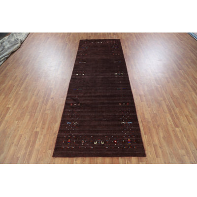 Tapis de couloir oriental en soie Gabbeh 4 x 9