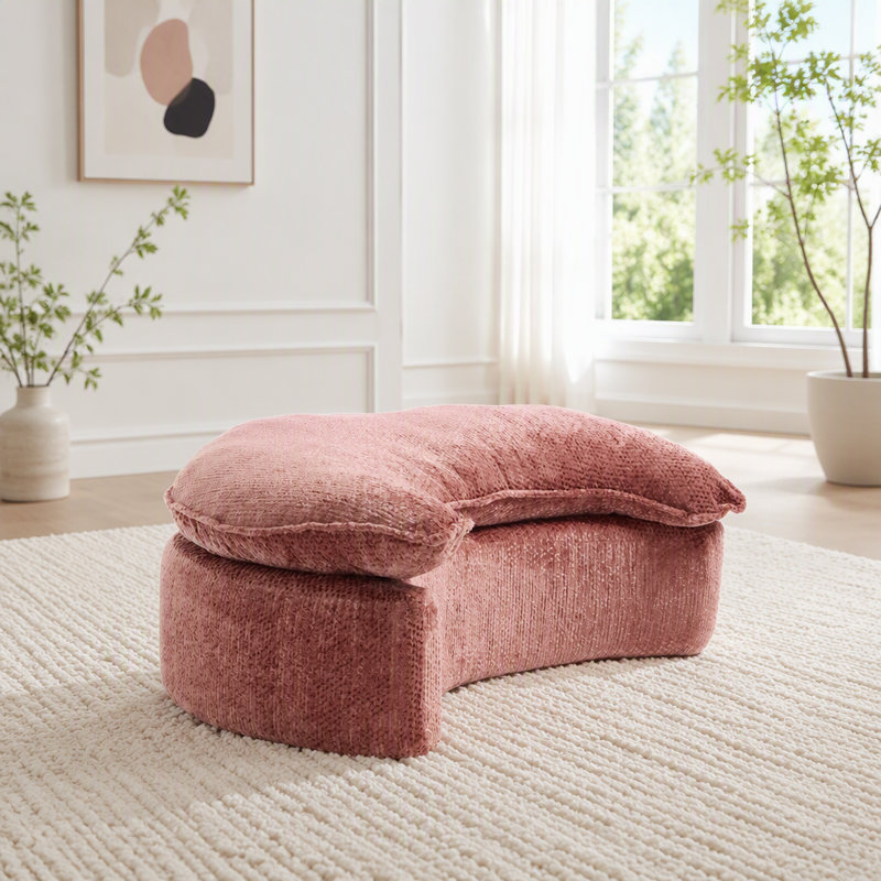 Repose-pieds Lazy Sofa, pouf indépendant, Rose