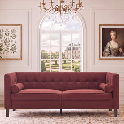 78''  Wide Velvet Tufted Square Arm Sofa