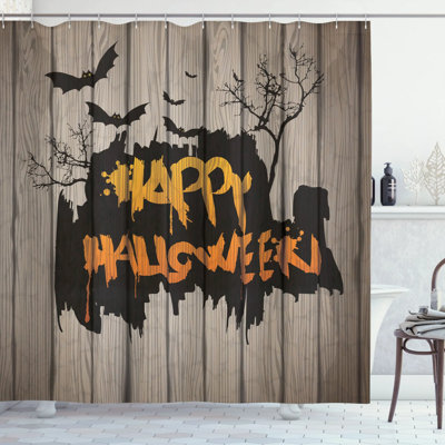 Halloween Decor Quote Bats Art Single Shower Curtain