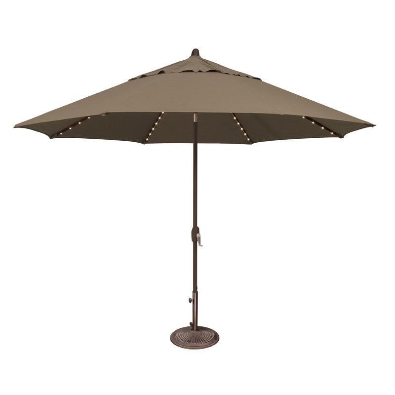 Parasol lumineux 11 'Lariat, Toile taupe, Bronze